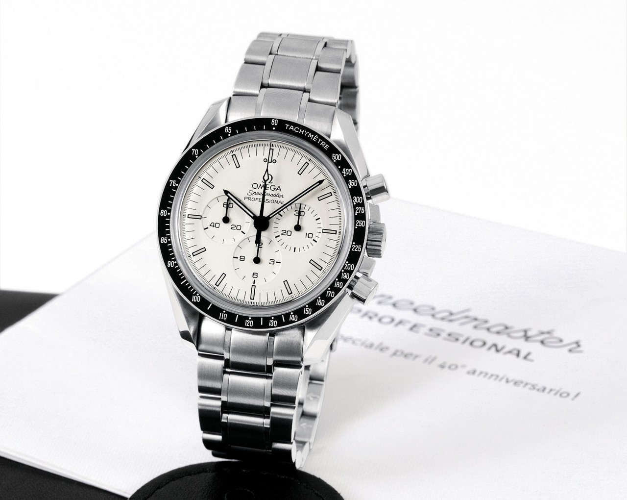 omega moon watch white face
